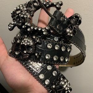 black bb simons skull belt